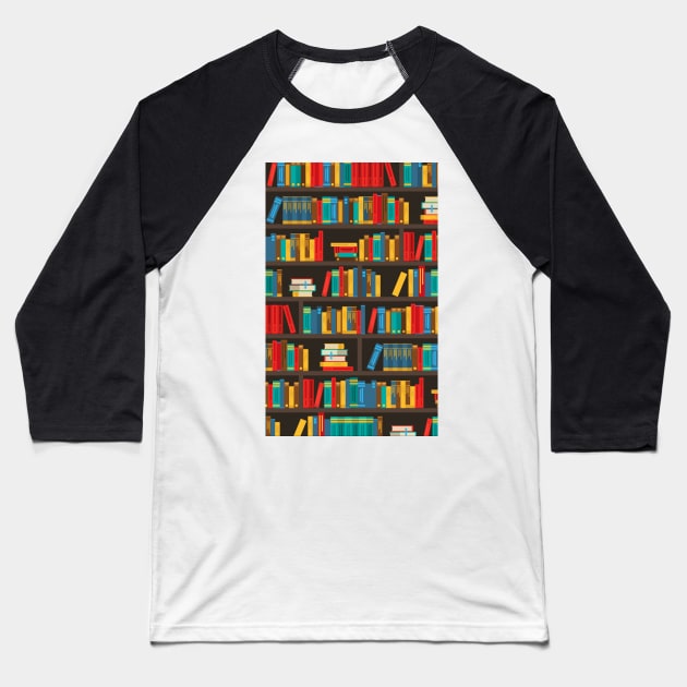 Book Pattern Artwork - Reading Lover Baseball T-Shirt by Artistic muss